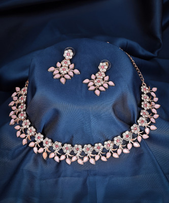 Shostopper by Sukkhi Alloy Copper Pink Jewellery Set(Pack of 1)