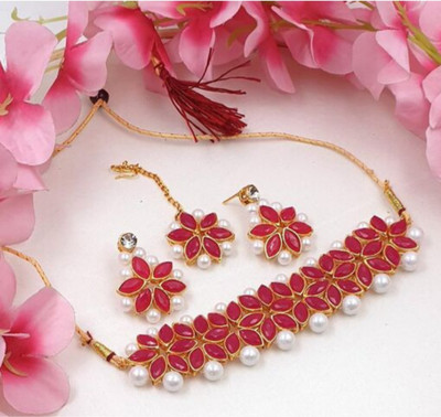 AMHRIK IMITATION Alloy Red Jewellery Set(Pack of 1)