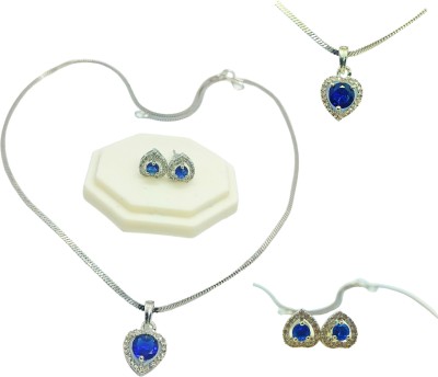 Luxe jewel Alloy Rhodium Blue Jewellery Set(Pack of 1)