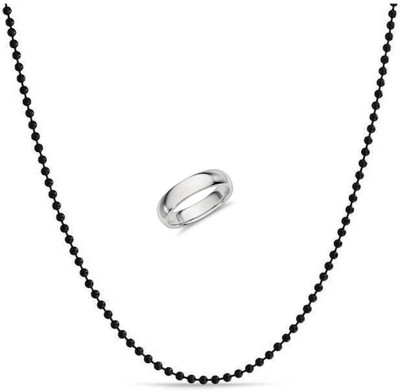 MAATRCHAAYA Alloy, Stainless Steel Titanium, Sterling Silver Silver, Black Jewellery Set(Pack of 2)
