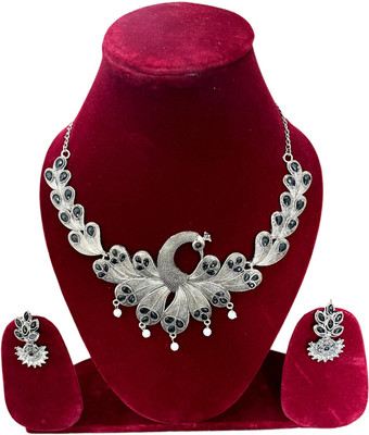 Ratnalok Alloy Silver Black, Silver Jewellery Set(Pack of 3)