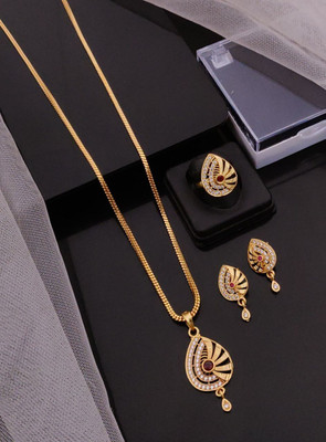 ARYA JEWELLS Brass Gold-plated Gold Jewellery Set(Pack of 1)