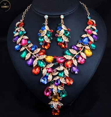Gehney joy of jewels Stainless Steel Gold-plated Multicolor Jewellery Set(Pack of 2)