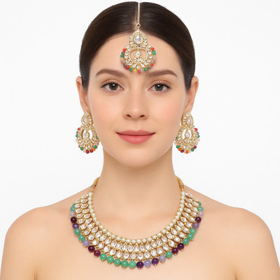 Sradha Alloy Gold-plated Multicolor Jewellery Set(Pack of 1)