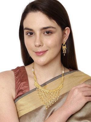 Anika's Creation Alloy Gold-plated Gold Jewellery Set(Pack of 1)