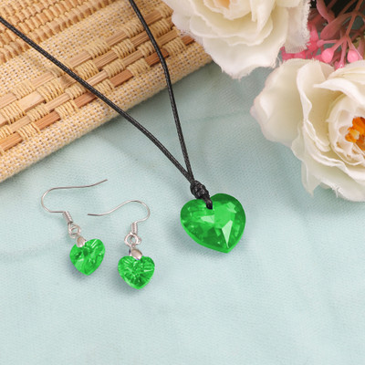 Jewelgenics Crystal Enamel Green Jewellery Set(Pack of 1)