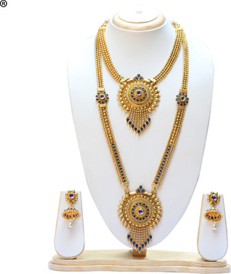 Ethnicking Alloy Gold-plated Blue Jewellery Set(Pack of 1)