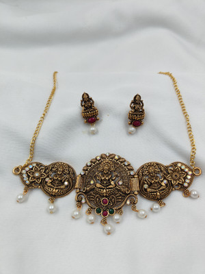 SR Sarthak Royal Alloy Gold-plated Gold Jewellery Set(Pack of 1)