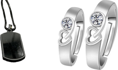 ruby collection Alloy Black, Silver Jewellery Set(Pack of 2)