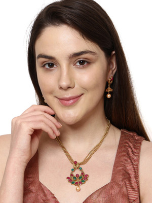 Anika's Creation Alloy Gold-plated Multicolor Jewellery Set(Pack of 1)