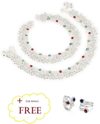 URBANELA Brass Silver Multicolor Jewellery Set(Pack of 2)