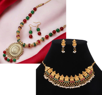 KAPYANSH Alloy Gold-plated Multicolor Jewellery Set(Pack of 2)