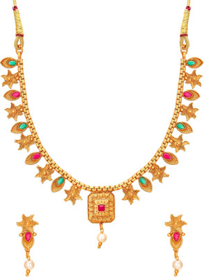 LUXOR Copper Gold-plated Multicolor Jewellery Set(Pack of 1)