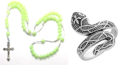 KINGSTYLEIMPEX Dori, Alloy Silver, Green Jewellery Set(Pack of 1)