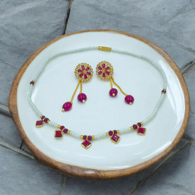 Dado sutho Alloy Gold-plated Red Jewellery Set(Pack of 3)