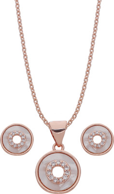 jivaas collection Brass Gold-plated Rose Gold Jewellery Set(Pack of 3)