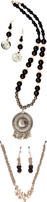 HOUSE OFF COMMON Oxidised Silver Black, Silver, Multicolor Jewellery Set(Pack of 2)