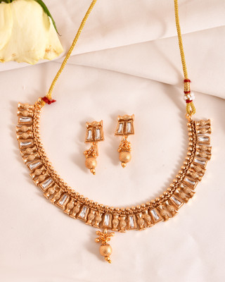 DASTOOR Alloy Gold-plated Multicolor, Gold, White Jewellery Set(Pack of 1)