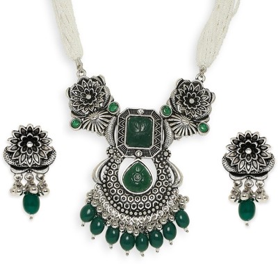 fabula Alloy Silver Silver, Green, White Jewellery Set(Pack of 3)