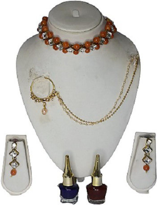 Divyanifashions Alloy Orange Jewellery Set(Pack of 1)