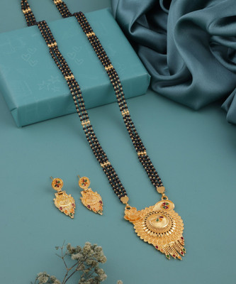 house of common Alloy Gold-plated Gold, Black Jewellery Set(Pack of 1)