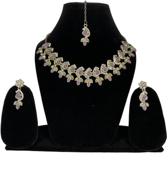ocealis Alloy Silver Purple Jewellery Set(Pack of 1)