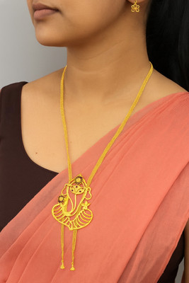 SMARNN 22k Gold Plated Pendant set with earrings for women girls Gold-plated Plated Metal Chain