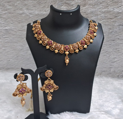 AGASTYA CREATIONS Metal Copper Gold Jewellery Set(Pack of 1)