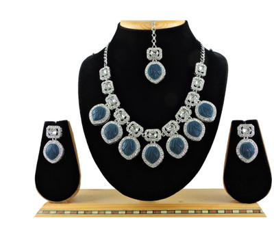 VATSALYA creation Alloy Gold-plated Blue Jewellery Set(Pack of 1)