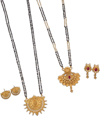 bhanu diam Alloy Gold Jewellery Set(Pack of 2)