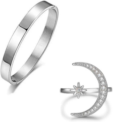 Vipunj Stainless Steel Sterling Silver Silver Jewellery Set(Pack of 2)