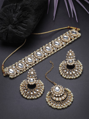 Sukkhi Alloy Gold-plated White Jewellery Set(Pack of 4)