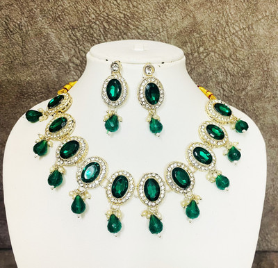 Fashion Paradise Alloy Gold-plated Green, Gold Jewellery Set(Pack of 1)