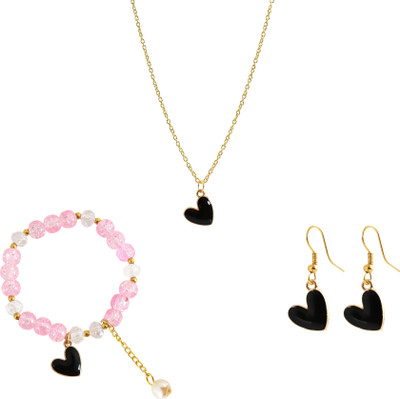 enten Metal Gold-plated Black Jewellery Set(Pack of 3)