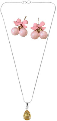 SRK Fashions Alloy Yellow, Pink Jewellery Set(Pack of 1)