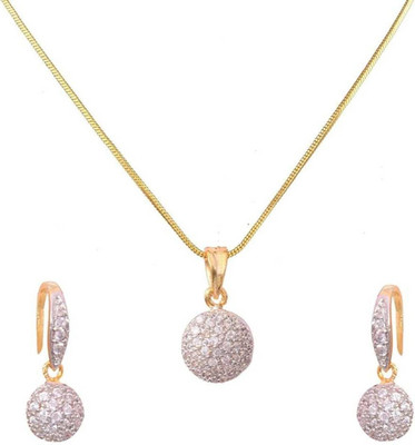 Bhagya Lakshmi Alloy Gold-plated White Jewellery Set(Pack of 1)