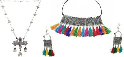 JMBW INTERNATIONAL Alloy Silver, Multicolor Jewellery Set(Pack of 2)