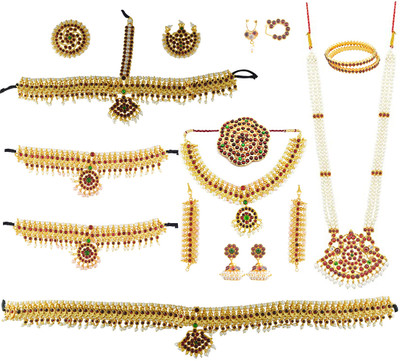 usha gold Copper Gold-plated Gold Jewellery Set(Pack of 10)