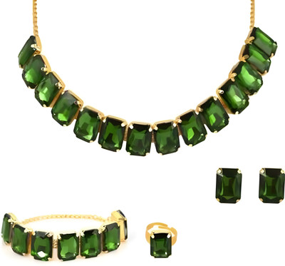 Ruhi Alloy Green Jewellery Set(Pack of 1)