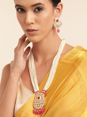 ANOUK Brass Gold-plated Pink Jewellery Set(Pack of 3)