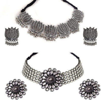 SRK Fashions Alloy Silver Jewellery Set(Pack of 6)