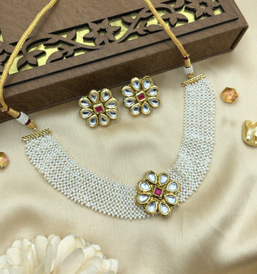 Om jewels Alloy Gold-plated Multicolor Jewellery Set(Pack of 1)