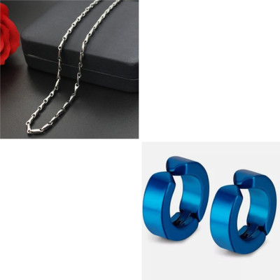 MAATRCHAAYA Stainless Steel Sterling Silver Blue, Silver Jewellery Set(Pack of 2)