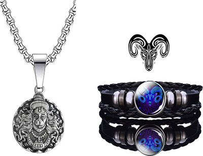 Elanora Jewels Alloy Sterling Silver Black Jewellery Set(Pack of 2)