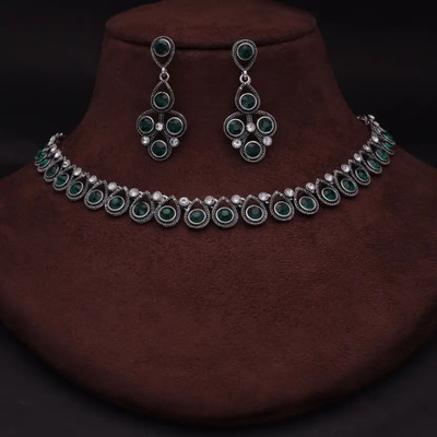 Parisal Brass Gold-plated Silver, Black Jewellery Set(Pack of 1)