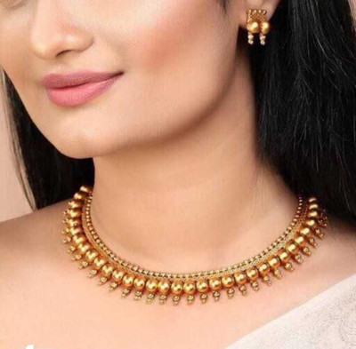 SUNDHA CREATION Copper Gold-plated Gold Jewellery Set(Pack of 1)