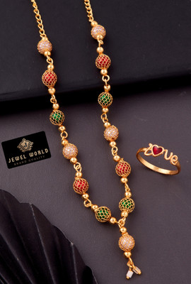 Jewel WORLD Brass, Alloy Gold-plated Multicolor Jewellery Set(Pack of 1)