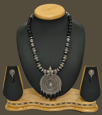 Geesa Oxidised Silver Black Jewellery Set(Pack of 2)