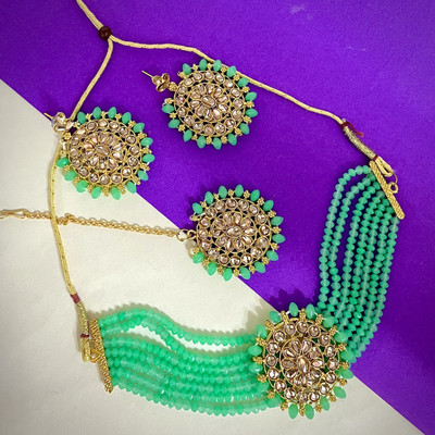 JEWERICHE IMITATION Alloy Turquoise Jewellery Set(Pack of 1)