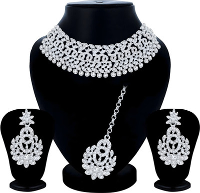 R A Enterprises Alloy Rhodium White Jewellery Set(Pack of 1)